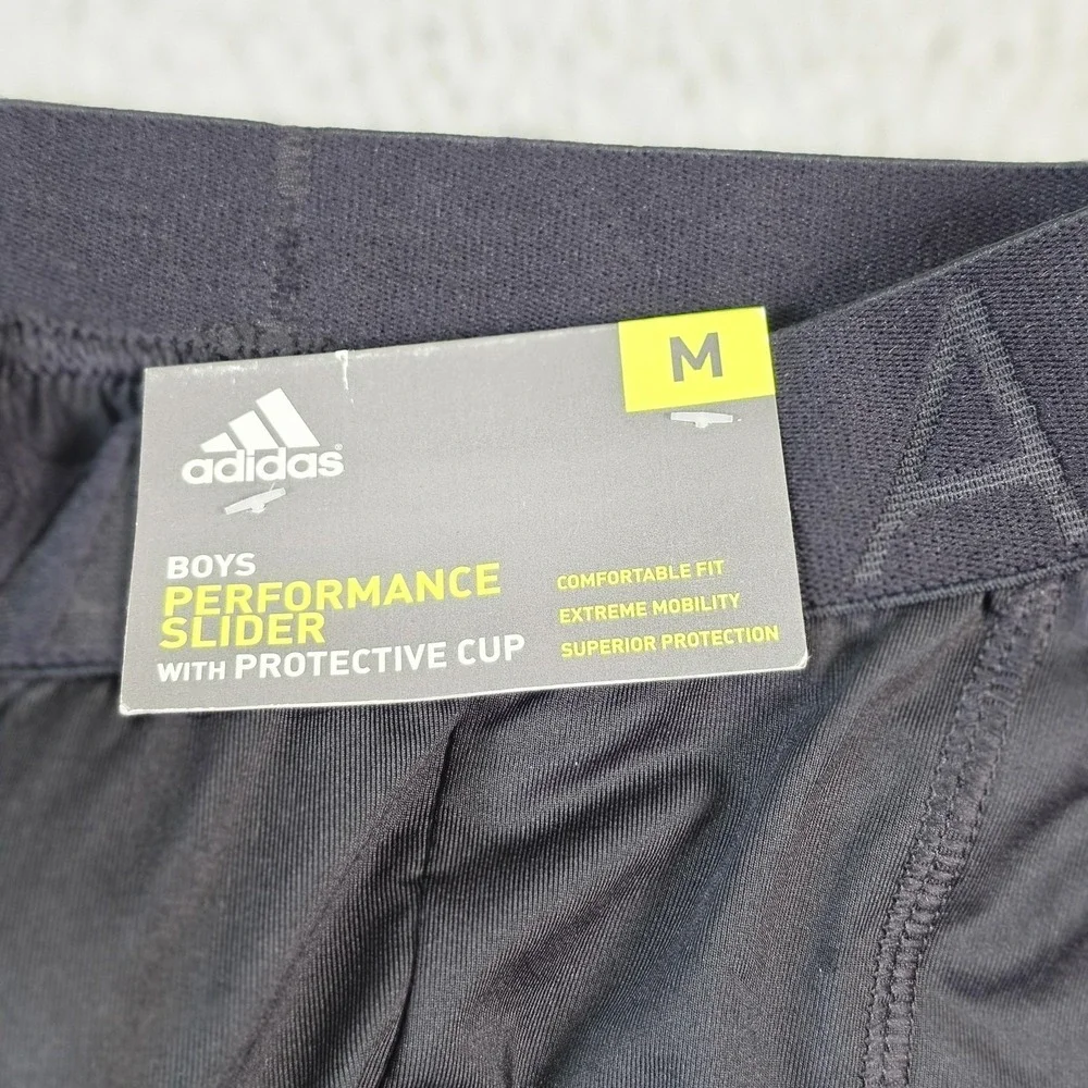 Adidas Compression Shorts Boys Medium Black Slider Protective Cup Baseball